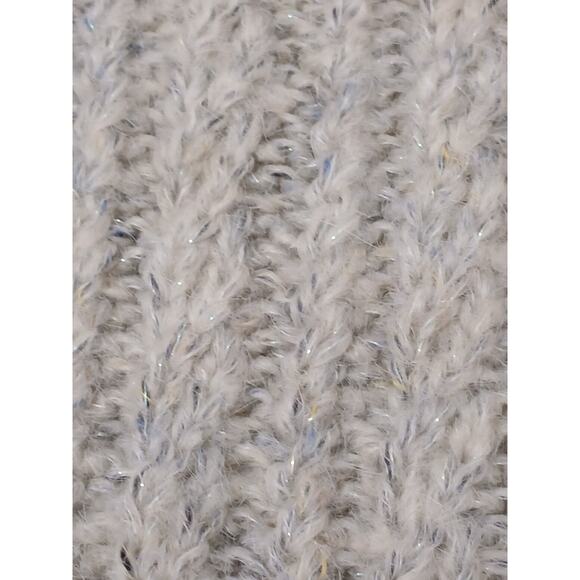 Vintage Chunky Cable Knit Sweater Women Sz M Gray Sparkle Pullover Nordic Preppy - Picture 8 of 15